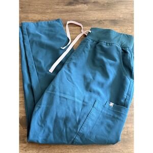 FIGS Scrub Pants Womens XL Teal Technical Collection Drawstring Cargo Pocket